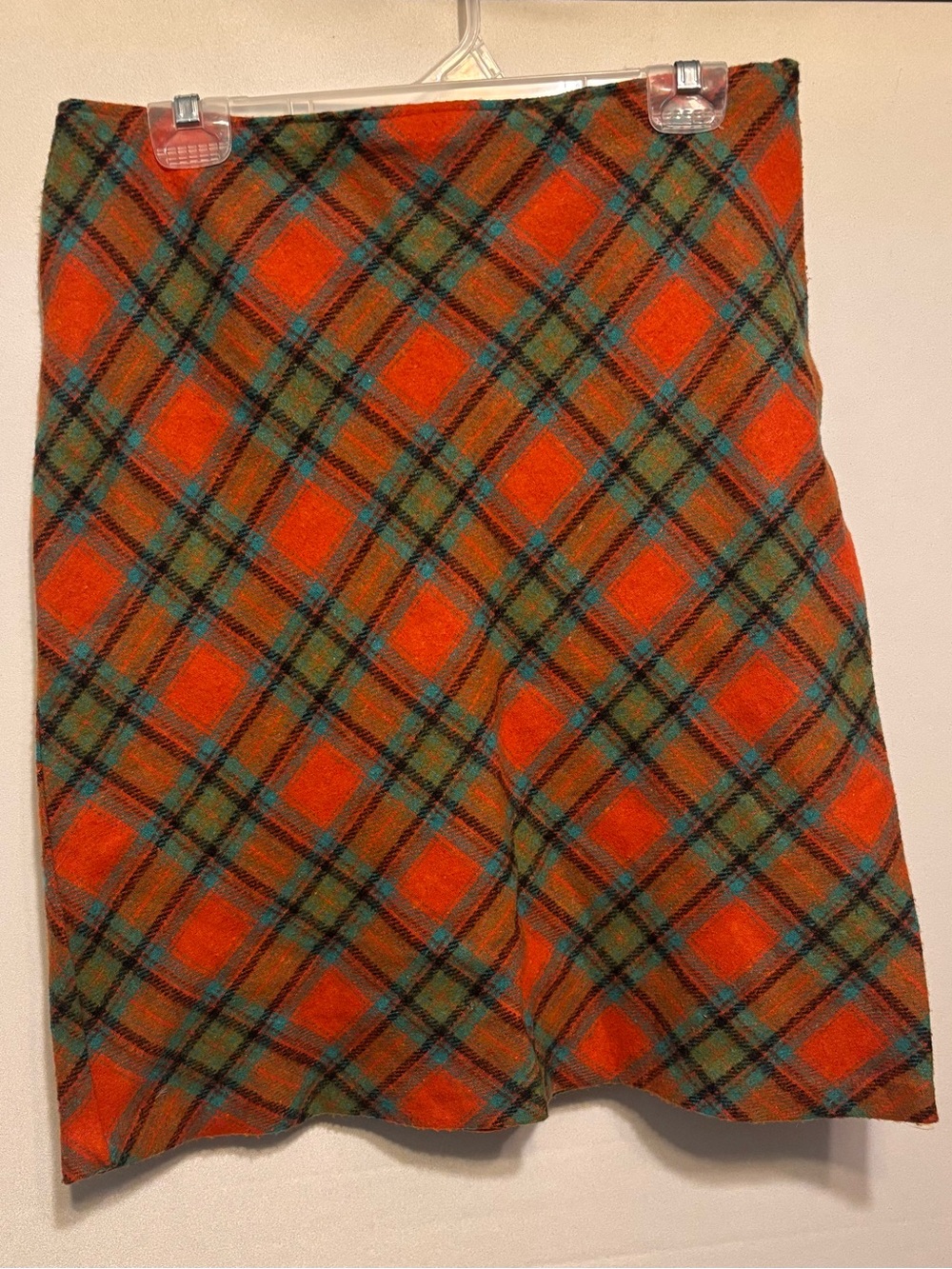 Vintage Wool-blend Orange A-Line Women's Skirt in size large